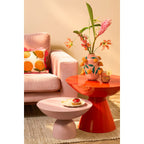 Celise Bijzettafel - H28 x Ø47 cm - Metaal - Lichtroze