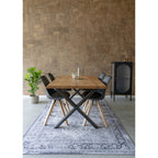 Bergen Eetkamerstoel - PU-leer, gegoten plastic, rubberhout, zwart - Set van 2