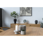 Tafelspiegel - Beige, glas, travertijn, Ø18x18cm