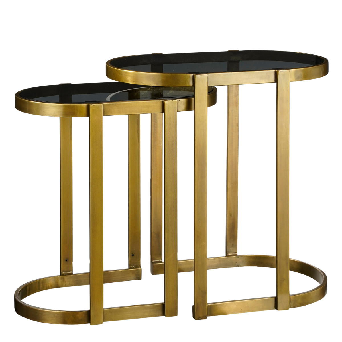 Kevin Bijzettafel - Set van 2 - L54 x B34 x H56 cm - Metaal - Goud