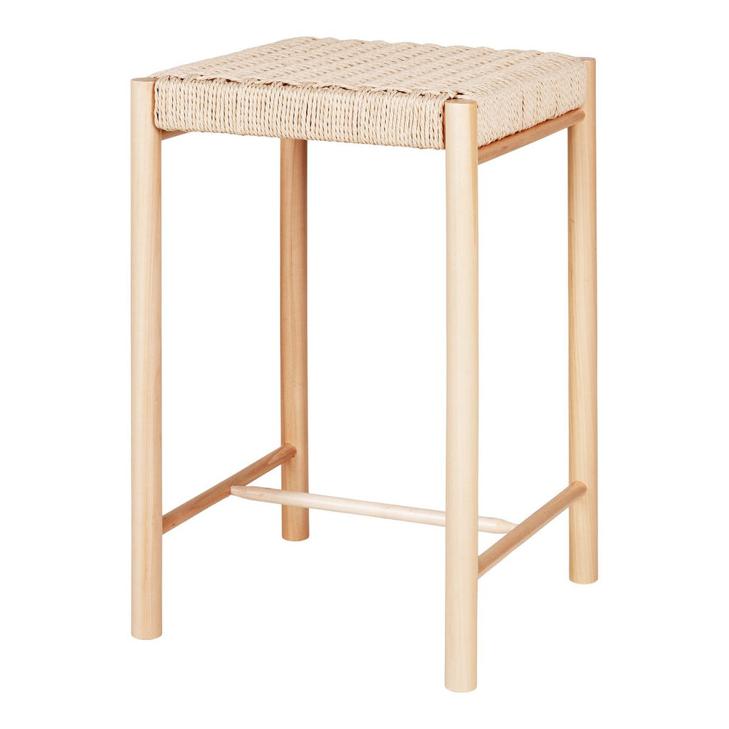 Abano Counter Chair - Natuurlijk, populierenhout/papierkoord, 42x42x66,5 cm