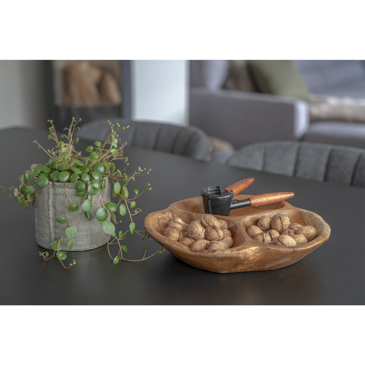 Nola Kom - Teak, Natuurlijk, Ø30x5 cm