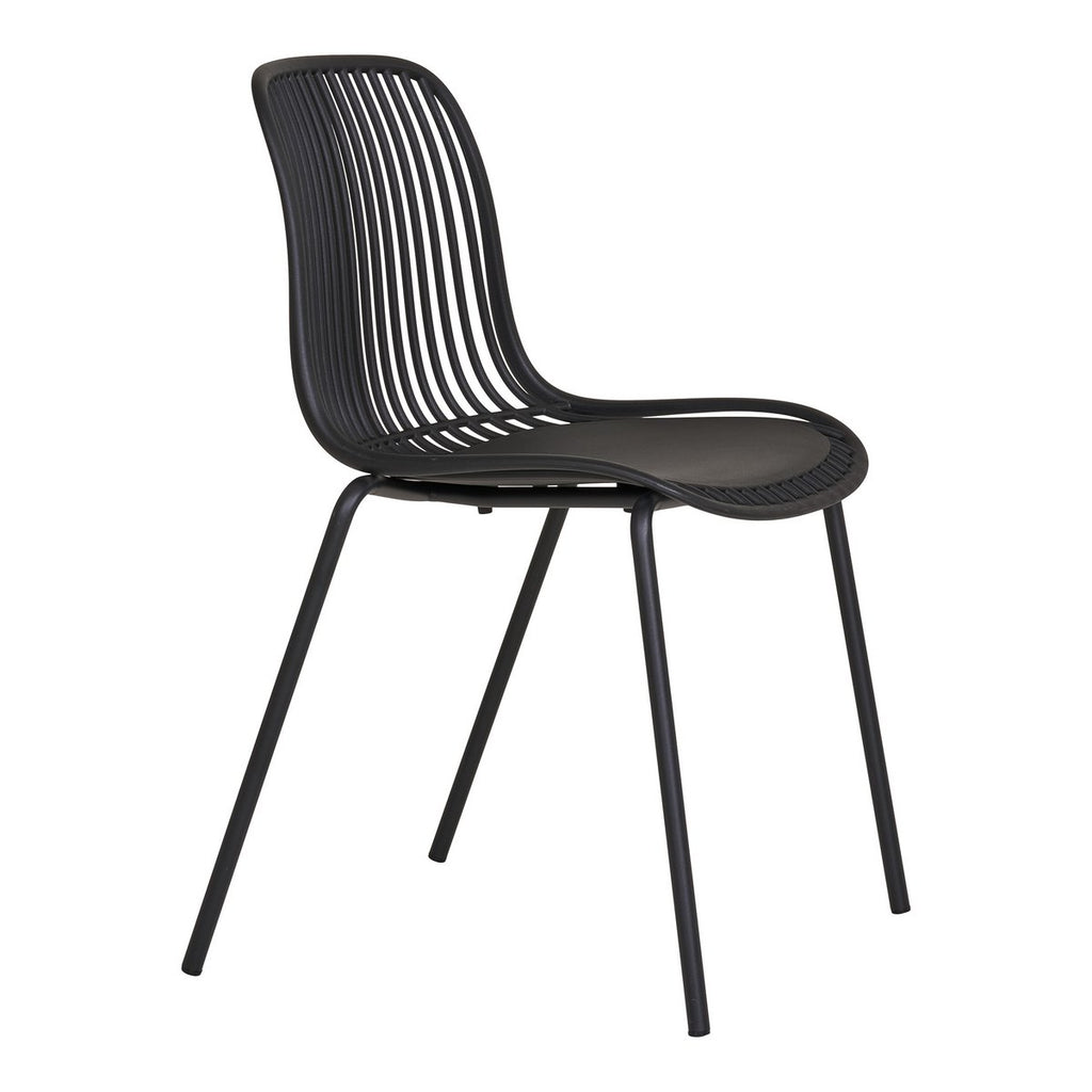 Branson Garden Chair - Zwart, stapelbaar, 55x46,5x82 cm - set van 4