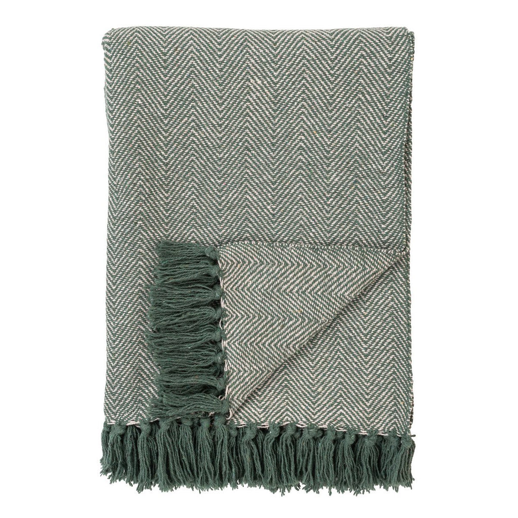 Cort Plaid - 100% Gerecycled Katoen, Groen/Wit - 130x160 cm