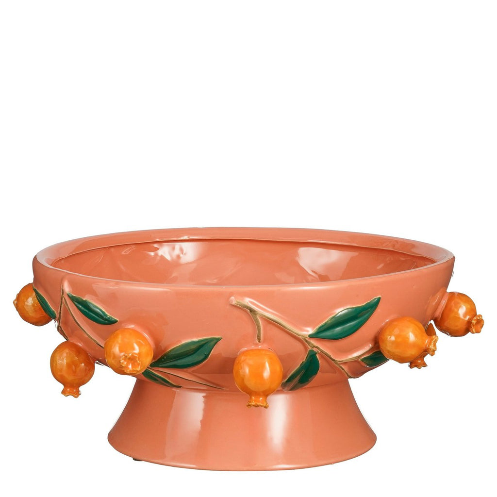 Melika Decoratie Schaal - H16 x Ø39 cm - Keramiek - Roze