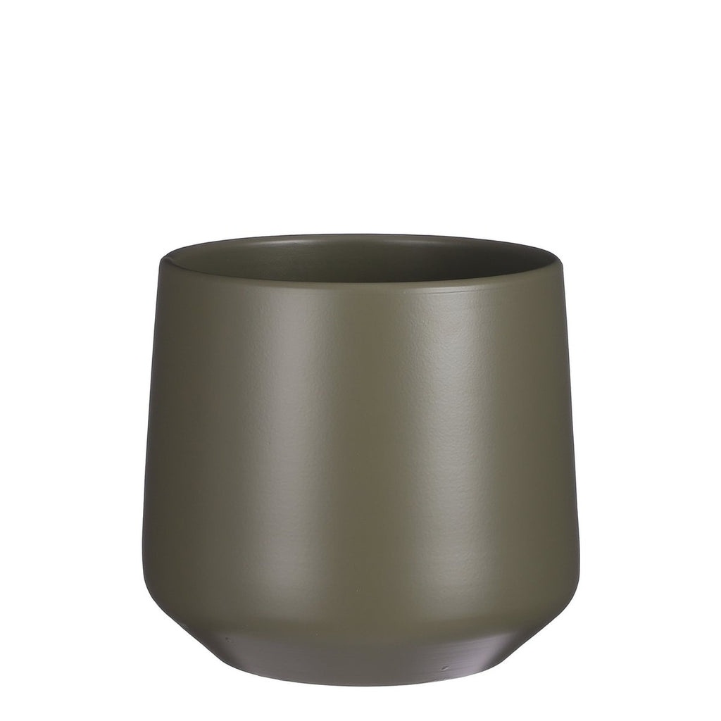 Amber Bloempot - H21 x Ø24 cm - Mat - Groen