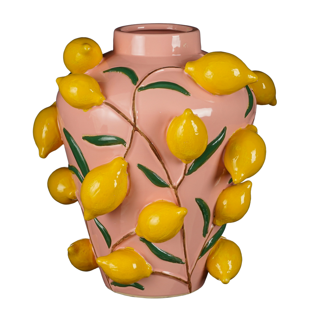 Melika Vaas - H38 x Ø35 cm - Keramiek - Lichtroze