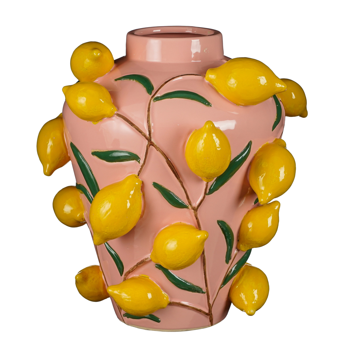 Melika Vaas - H38 x Ø35 cm - Keramiek - Lichtroze