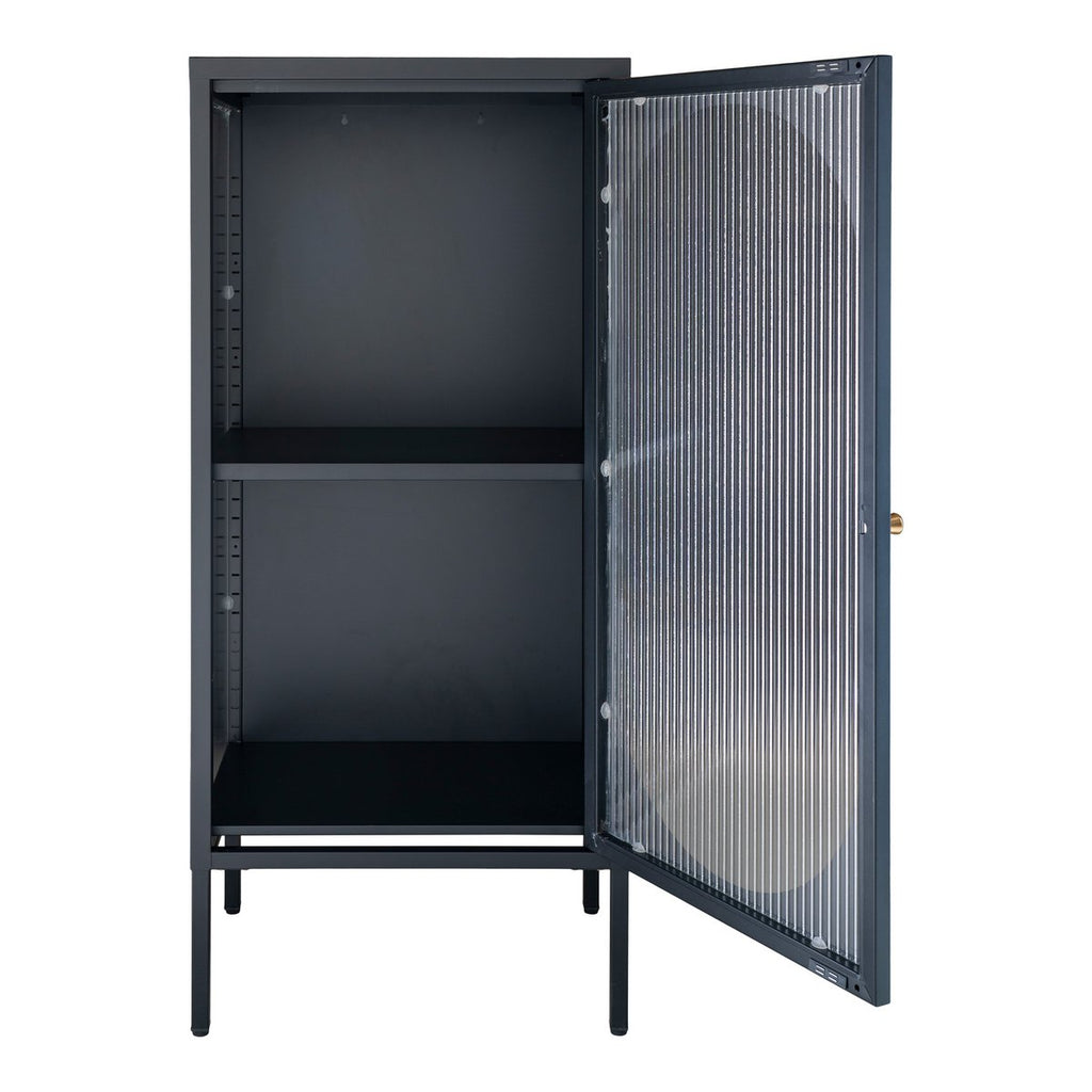 Adelaide Vitrinekast - Zwart, Staal/Glas, 50x35x110 cm