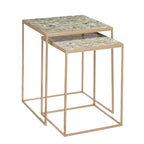 Aaron Bijzettafel voor Buiten - Set van 2 - L38 x B38 x H48 cm - Metaal - Grijs